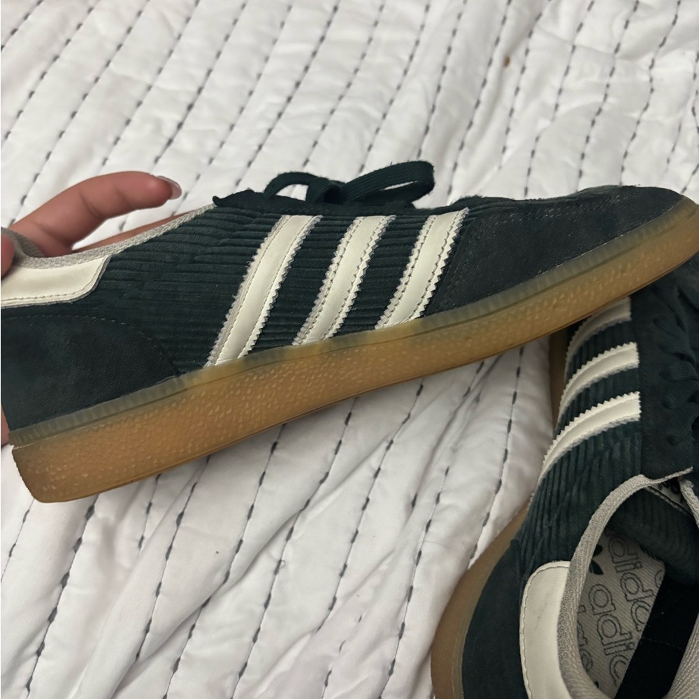 Adidas dark green and White Shoes with Green Accents